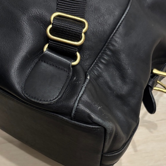 Vintage Coach 0521 Black and Gold Leather Backpack main image 5